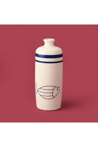 Evidea Deco Nautical Fun Vazo - Mavi / Beyaz - 27 Cm Mavi / Beyaz