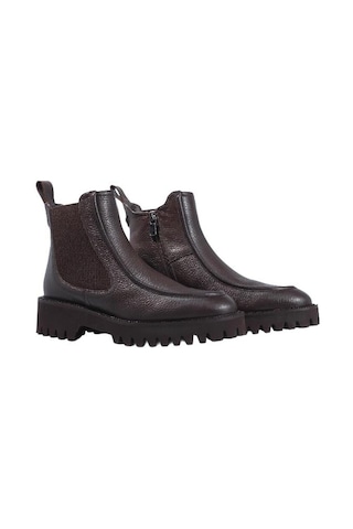 Poletto Hakiki Deri Kahve Bot Düz 5780 63 S-2320 Kahve