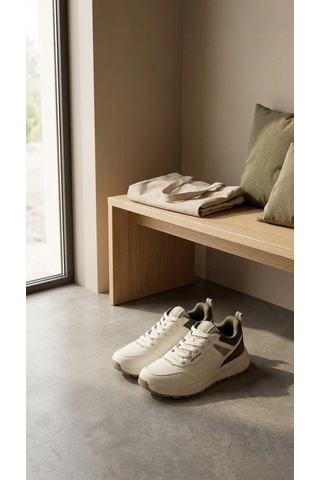 Ms Premium 043261431 Erkek Spor Ayakkabı Ivory Dark Tea Green