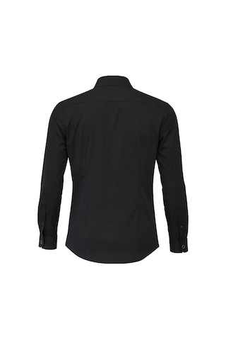 Erkek Klasik Gömlek Pamuklu Esnek Kumaş,slim Fit Uzun Kollu, Fransız Manşetli Plus Scorpion Siyah