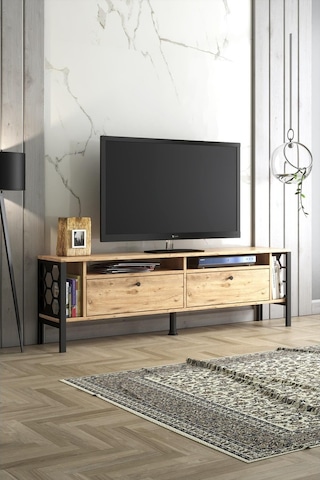 Wood'N Love Luna 160 Cm Tv Ünitesi - Atlantik Çam / Siyah