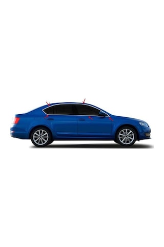 Skoda Octavia A7 2013-2019 Cam Çerçevesi Krom 12 Prç. P.çelik
