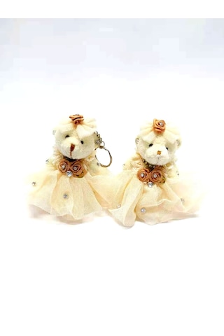 Sevimli Ayıcıklar Üzeri Taş İşlemeli İkili Ayıcık Anahtarlık