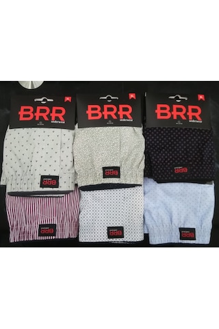 Brr Erkek % 100 Poplin Pamuk Boxer Terletmez 6 Adet Brr06