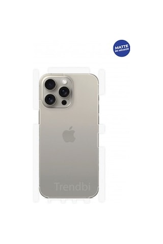 Apple iPhone 15 Pro Max Uyumlu Mat Arka Ve Yan Koruyucu Tpu Film