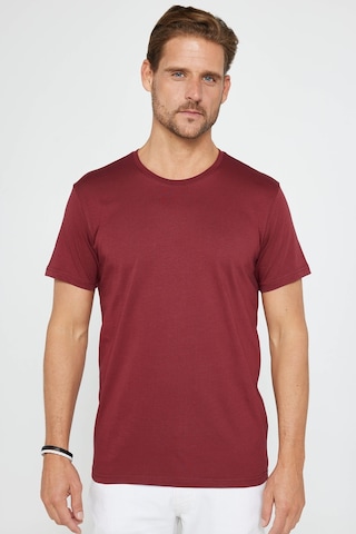 Tudors Erkek Slim Fit Dar Kesim Bisiklet Yaka %100 Organik Pamuk Yumuşak Dokulu Kısa Kol Bordo Tişört-31080-bordo Bordo