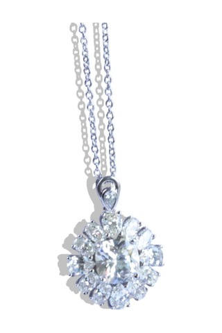 Okyanusun Kalbi Sky Diamond Gümüş Kolye Gümüş