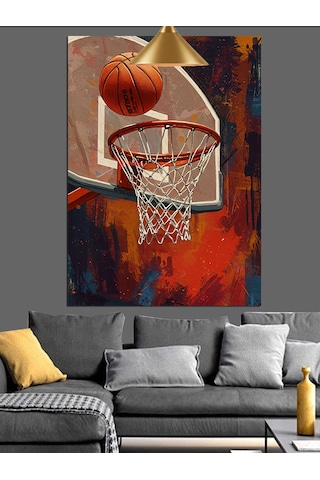 Basketbol Potası Atış Dekoratif Kanvas - Mdf Ahşap Tablo