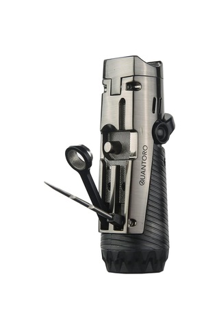 Quantoro Mgm04-9 Delicili İğneli Üçlü Jet Alev Gunmetal Çakmak Diğer