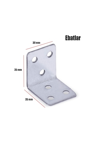 Mobilya Dolap Köşe Bağlantı Sabitleme L Demir Gönye 35x35x30 Mm 25 Adet Diğer