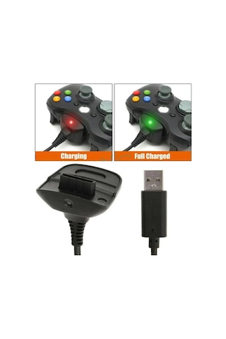 Xbox 360 Kontroller Için 4800 Mah Şarjlı Nı-mh Pil Ve Kablo Seti