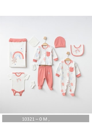 Desenli 10 Parça Kutulu Yenidoğan Hastane Çıkışı Zıbın Seti 10325 Ayıcık