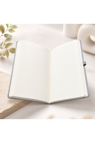 Şık Tasarım Lastikli Ajanda/defter - 4 Farklı Renk Seçeneği Gri