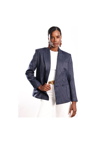 5in1Canpolat Lacivert Cepli Blazer Ceket 5505
