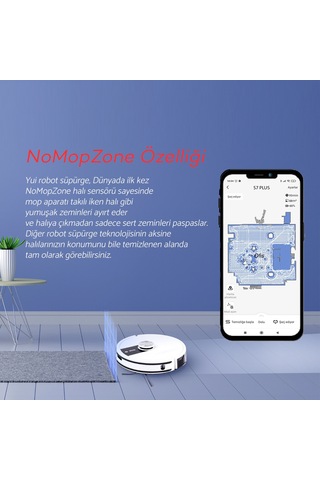 Yui S7 NoMopZone Özellikli Akıllı Robot Vacuum&Mop Süpürge Siyah