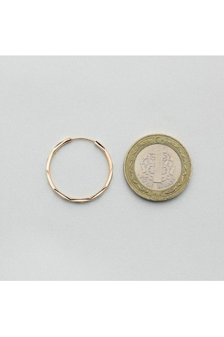 Pembe Altın Kalem İşli Halka Küpe Çapı: 2.6 Cm Pembe Altın