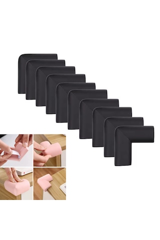 Microcase 3m Yapıştırmalı Sünger Bebek Ve Çocuk Köşe Kenar Koruyucu 10in1 Set - Al5235 Siyah