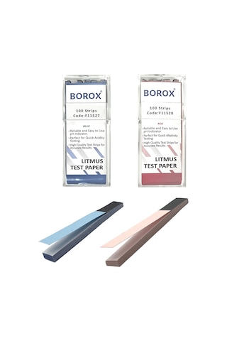 Turnusol Ph Kağıdı 100 Test Stribi Mavi + Kırmızı 2 x 100'lü