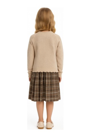 Xo Kids Kız Çocuk Elbise 8-12 Yaş 4067 Bej