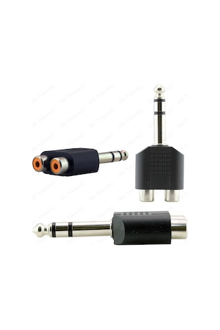 6.35mm 1/4 Erkek Stereo to 2RCA Dişi Çevirici Adaptör