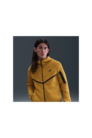 Nike Tech Fleece Tam Fermuarlı Kapüşonlu Sarı
