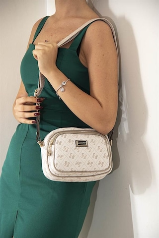Silver Polo Sp1111 Kadın Çapraz Çanta Monogram Bej-kum