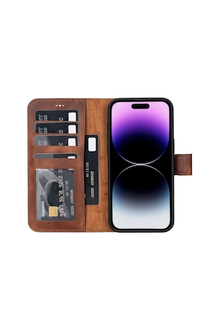Apple İphone 13 Pro Max Uyumlu Deri Cüzdanlı Kılıf Mwwn Tn02