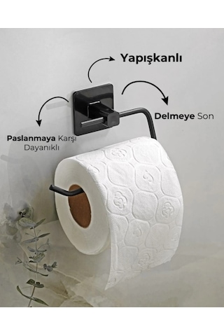 Primesegment Yapışkanlı Krom Kapaksız Tuvalet Kağıtlığı