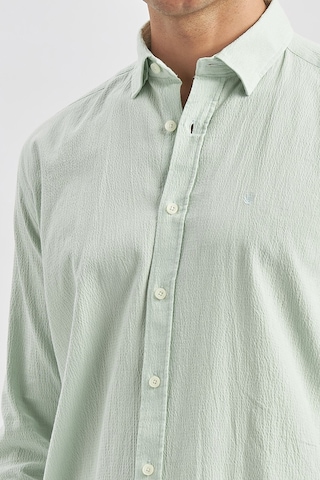 İmza Açık Turkuaz Uzun Kollu Gofreli Biyeli %100 Pamuk Casual Slim Fit Dar Kesim Gömlek 1004240247 Açık Turkuaz