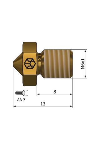 Csa E3D V6 0.8 MM Pirinç Nozzle