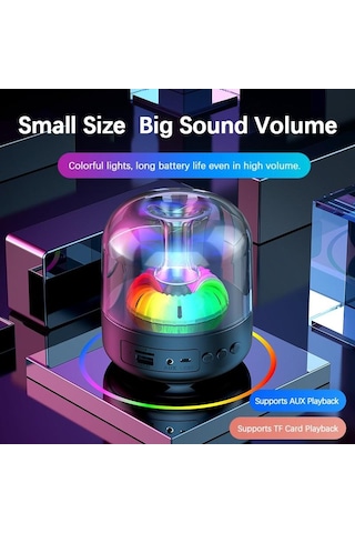 Renkli Dinamik Atmosfer Işığı Desteği Plug-ın U Disk / Tf Kart İle Kablosuz Serin Hifi Ses Bluetooth Hoparlör