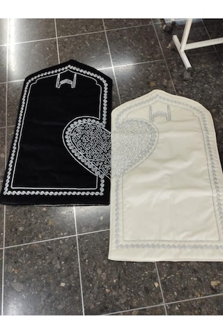 Çeyizdiyarı Sevgi Kadife 2'li Seccade Takımı Gümüş Gümüş