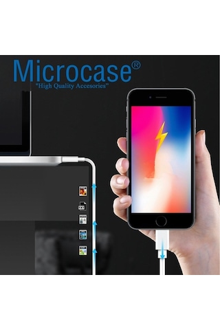 Microcase iPhone Apple Uyumlu iPad Lightning Usb Şarj Ve Data Kablosu - 3 Metre Beyaz
