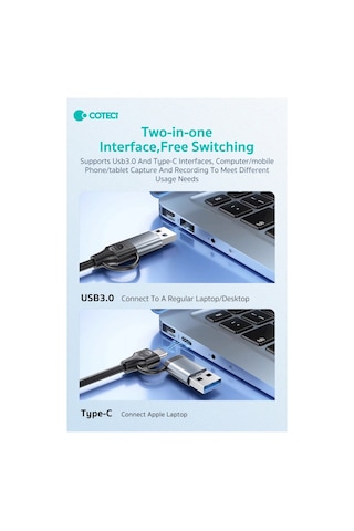Canlı Yayın Video Yakalama Kartı 4k 60hz Usb 3.0 / Type-c İkili Arayüz 1080p 60hz Video Capture Card K Capture-01