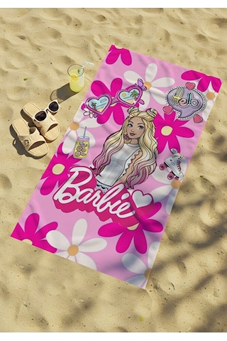 Barbie Çocuk Plaj Havlusu Renkli Barbie Çocuk Plaj Havlusu Renkli