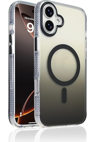 Apple Uyumlu iPhone 16 Kılıf M-safe Şarj Özellikli Transparan Renk Geçişli Zore Toros Kapak