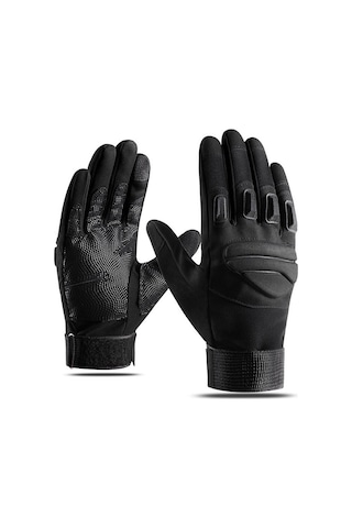 Happychildhood Erkek Xl Boyutu Dokunmatik Ekran Kullanılabilen Motosiklet Eldiveni - Siyah Standart Siyah