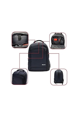 Dexim Dxbp11 Essential 15.6" Notebook Sırt Çantası Siyah Suya Dayanıklı