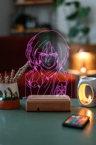 Mikasa Ackerman Attack On Titan 16 Renk Gece Lambası