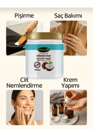 Natureva Organik Hindistan Cevizi Yağı Organik Sertifikalı 190 Ml