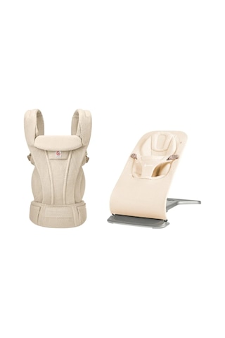 Bouncer & Taşıyıcı Seti Evolve Mesh Cream & Omni Deluxe Mesh Natural Beige Bej