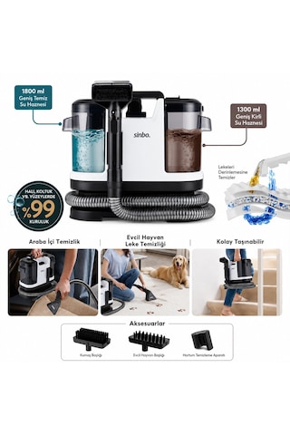 Koltuk Halı Yıkama Makine 500w Güç Xl Su Haznesi 1.5mt Hortum Scc-7605 4801