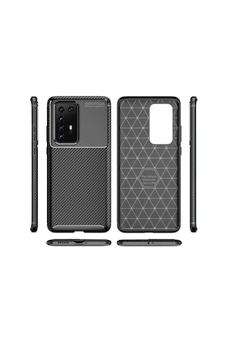 Apsuwa Huawei P40 Pro Kılıf Negro Karbon Fiber Silikon