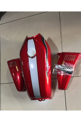 Cg Benzin Deposu Şeritli Kırmızı Büyük