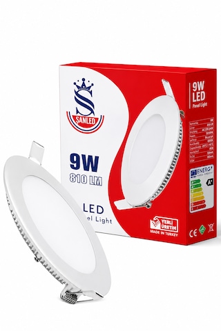 9w Tasarruflu Led Yuvarlak Beyaz Işık Sıva Altı Slim Panel 4 Adettir