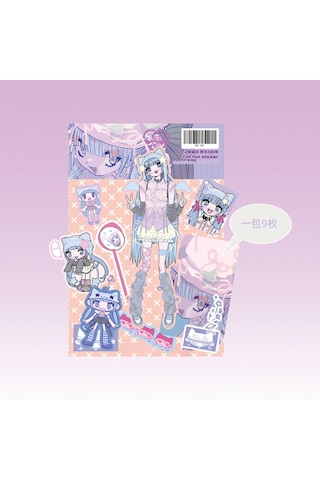 Kore Çıkartma Paketi Küçük Kart Ins Kız Çıkartma Karakter Goo Kart Malzemesi Yellow