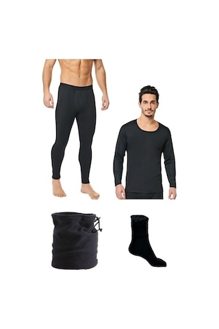 Bonbonetti Erkek Termal Içlik Termal Takım Set Termal Çorap Polar Bere Karışık L Kırmızı