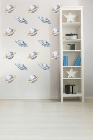 Satürn Gezegeni Temalı 20 Parça Çocuk Ve Bebek Odası Dekoratif Duvar Sticker Seti