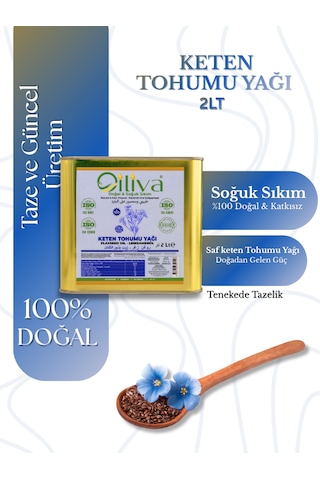 2 Litre Soğuk Sıkım Keten Tohumu Yağı %100 Doğal, Katkısız, Omega-3 Kaynağı 2 L