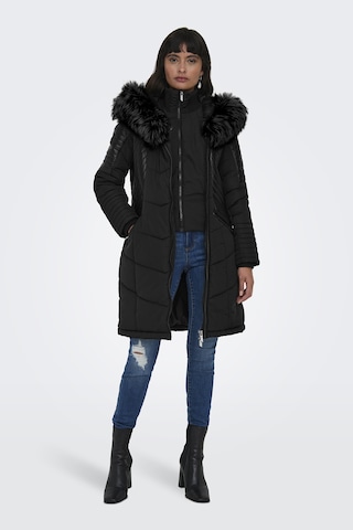 Only Kapüşonlu Siyah Kadın Kaban 15295396 001